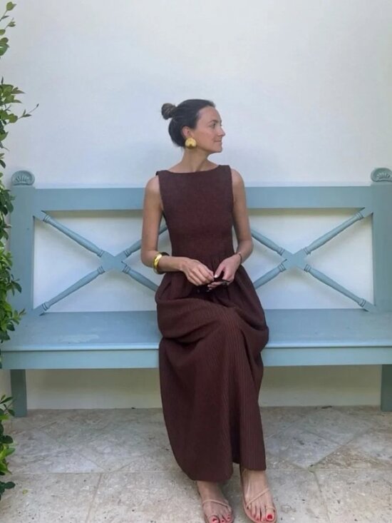 Hill House Dresses & Skirts - Hill House chocolate brown seersucker Cosima nap dress